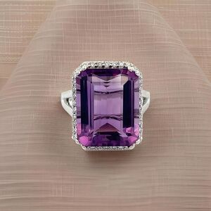 Natural Amethyst Diamond Ring 6.5, 14k Gold 12.48 TCW Certified $4,950 409159